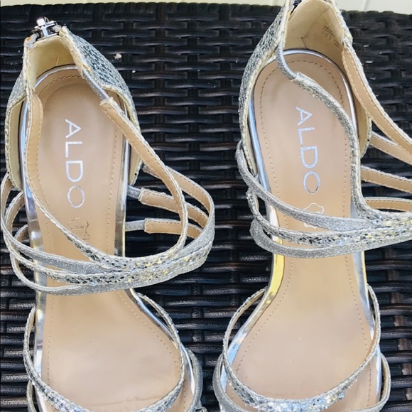 Aldo Women's Silver Metallic Corrine heels - Picture 2 of 7